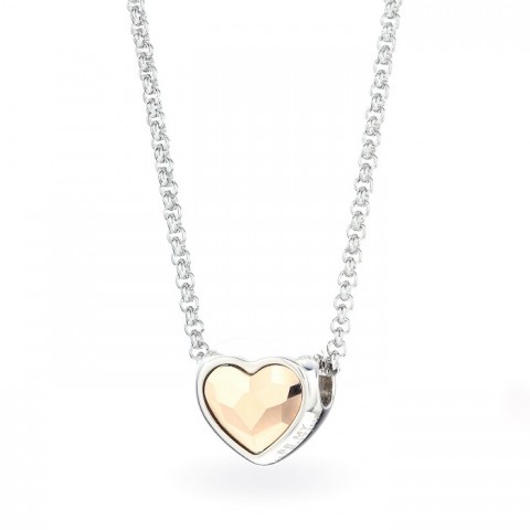 Колие с Кристали Сваровски/Swarovski Heart, Rose Gold